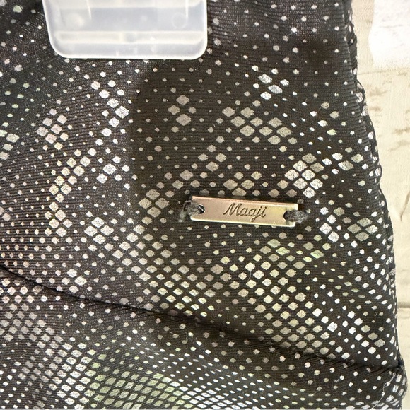 Maaji Metallic Snakeskin Leggings Black Silver Activewear Size Medium High Waist - Picture 3 of 6